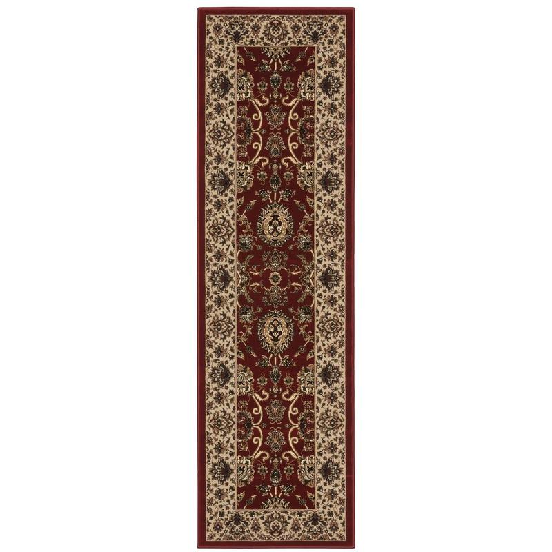 Ariana 130/8 Red/ Ivory Indoor Area Rug - 2'3" x 7'9"