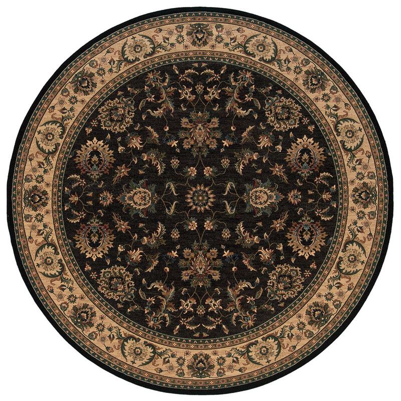 Ariana 311K3 Black/ Ivory Indoor Area Rug - 6'Round