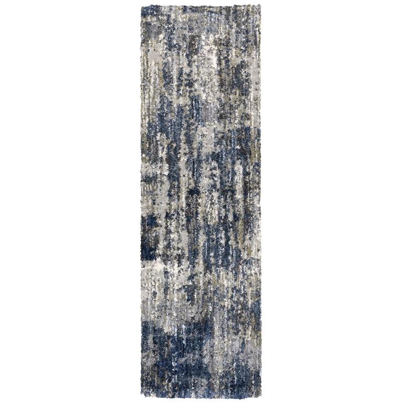 Aspen 2061L Grey/ Blue Indoor Area Rug - 2'3" x 7'6"