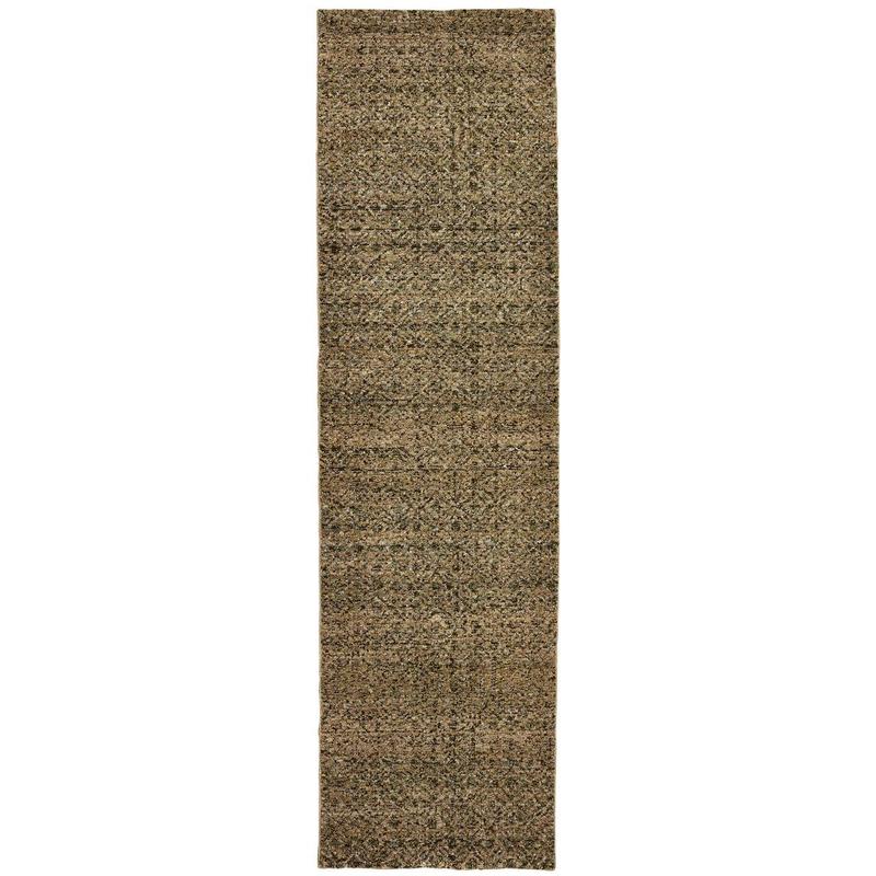 Atlas 8048P Green/ Gold Indoor Area Rug - 2'3" x 8'