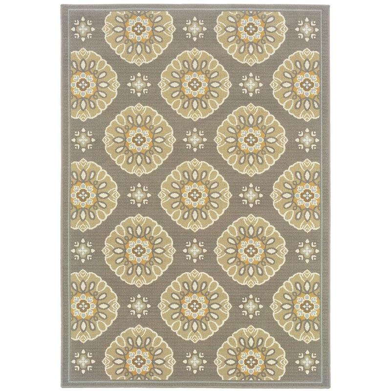 Bali 5863N Grey/ Gold Indoor/Outdoor Area Rug - 8'6" x 13'