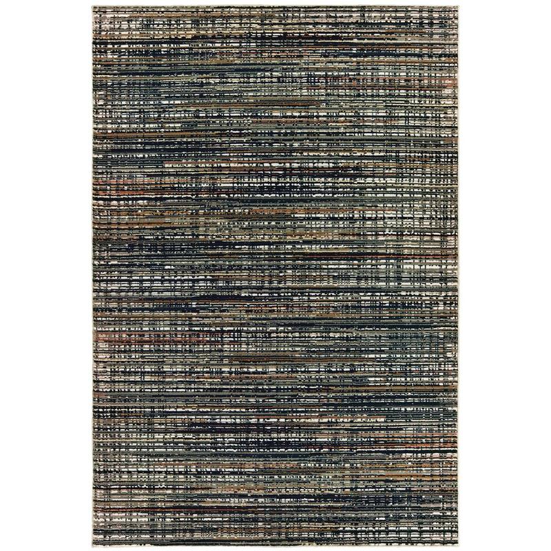 Bowen 1332H Black/ Navy Indoor Area Rug - 3'10" x 5'5"