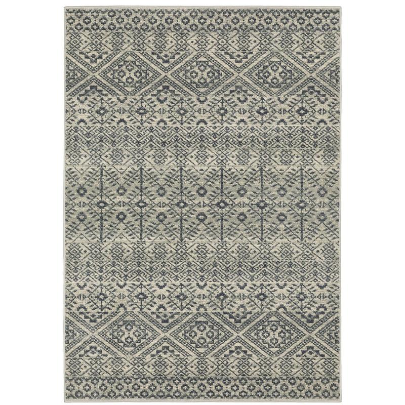 Branson BR02A Blue/ Beige Indoor Area Rug - 3'3" x 5'