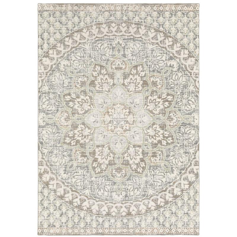 Capistrano 517B1 Ivory/ Grey Indoor Area Rug - 9'10" x 12'10"