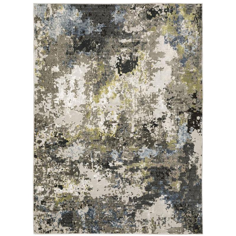 Caravan 502Z8 Grey/ Green Indoor Area Rug - 3'3" x 5'