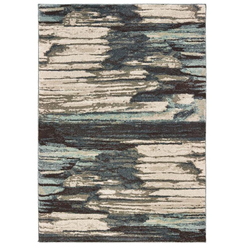 Carson 9675A Blue/ Brown Indoor Area Rug - 2' x 3'