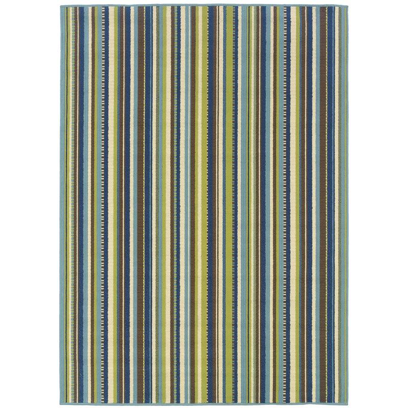 Caspian 1004X Blue/ Brown Indoor/Outdoor Area Rug - 8'6" x 13'
