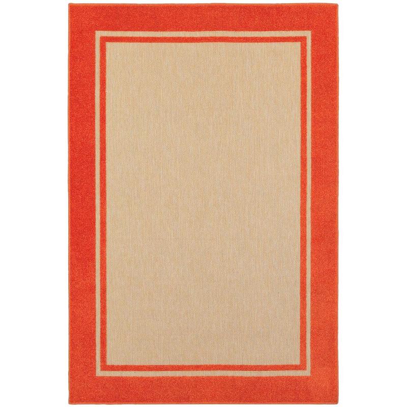 Cayman 5594Q Sand/ Orange Indoor/Outdoor Area Rug - 1'10" x 3'3"