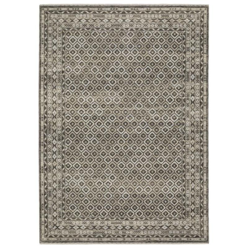 Chamberlain CH03B Grey/ Beige Indoor Area Rug - 2'3" x 7'6"