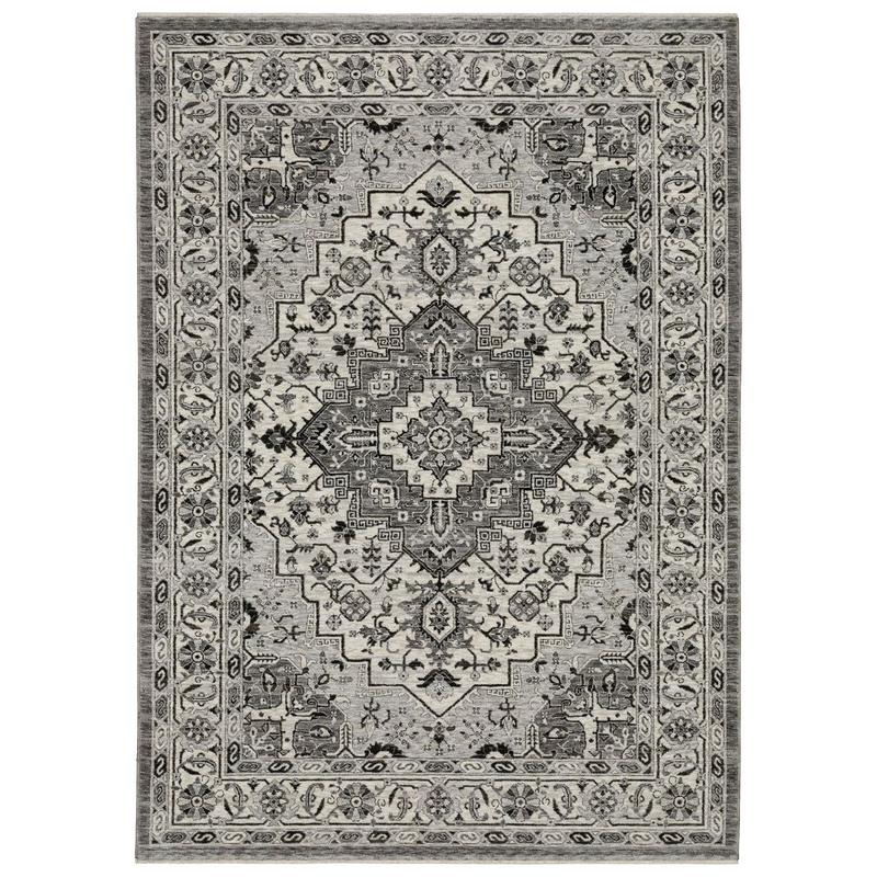 Chamberlain CH10L Grey/ Ivory Indoor Area Rug - 3'3" x 5'