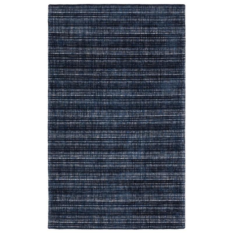 Circa CIR06 Navy/ Blue Hand-crafted Wool Blend Area Rug - 2'6" x 8'