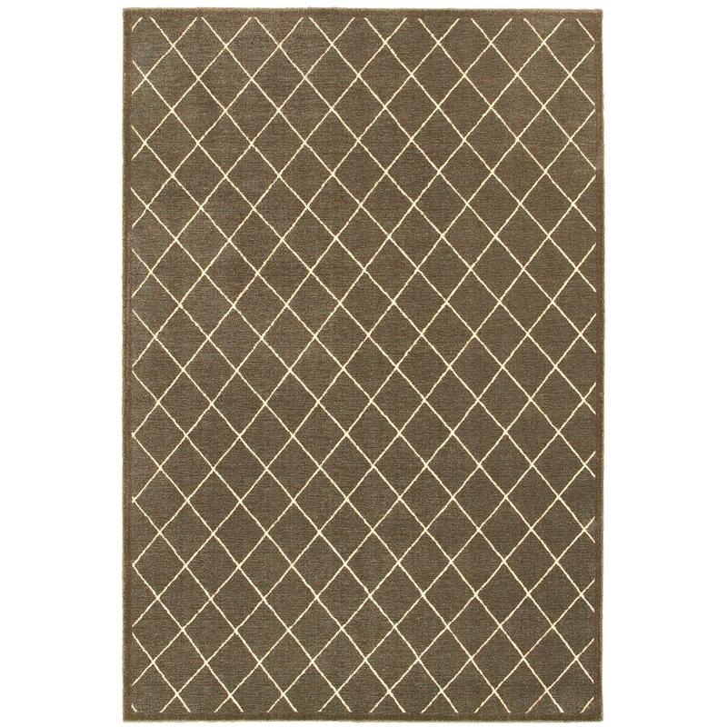 Ellerson 090N4 Brown/ Ivory Indoor Area Rug - 9'10" x 12'10"