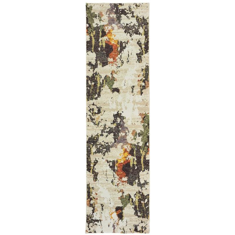 Evolution 7770J Beige/ Charcoal Indoor Area Rug - 2'3" x 8'