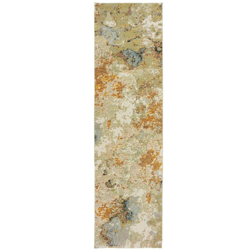 Evolution 8031B Gold/ Beige Indoor Area Rug - 2'3" x 8'