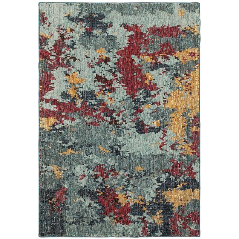 Evolution 8036C Blue/ Red Indoor Area Rug - 1'10" x 3'2"