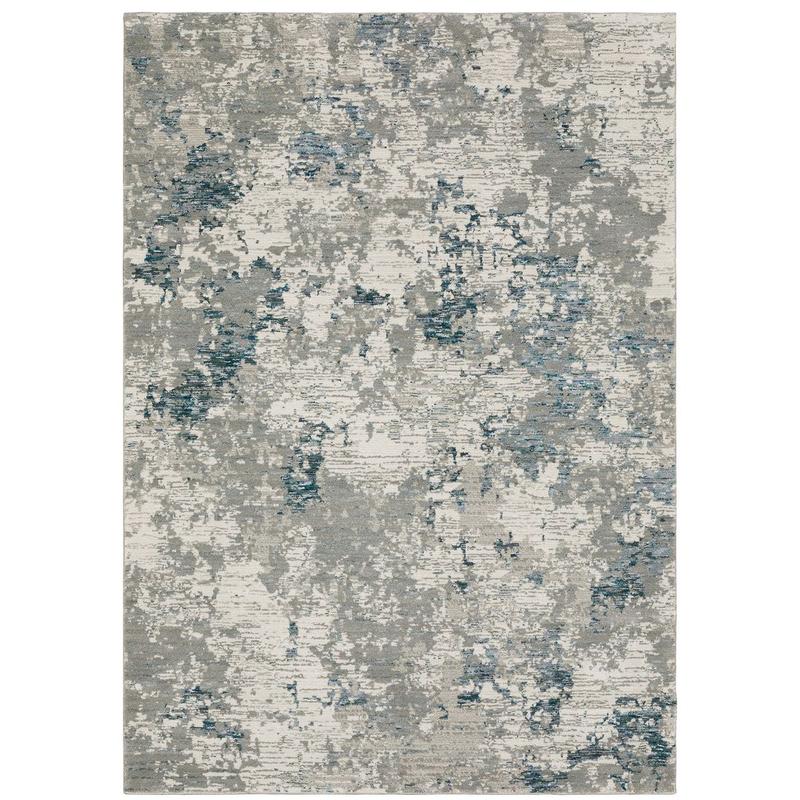 Evolution 0984D Grey/ Blue Indoor Area Rug - 1'10" x 3'2"