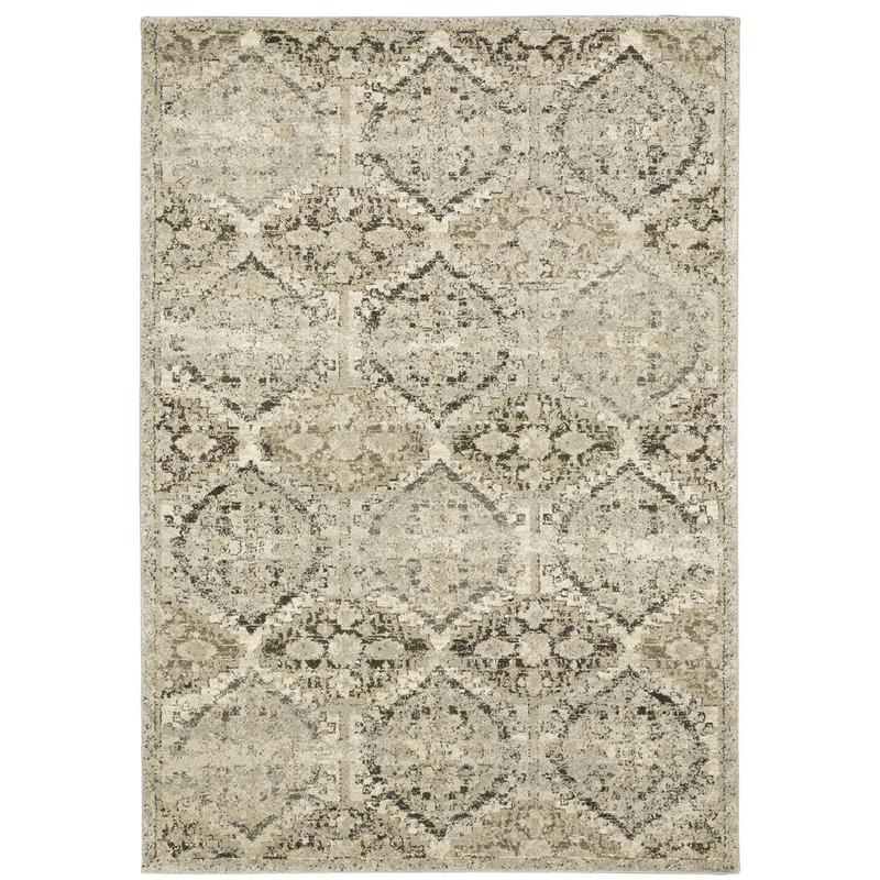 Florence 270H6 Ivory/ Grey Indoor Area Rug - 5'3" x 7'6"
