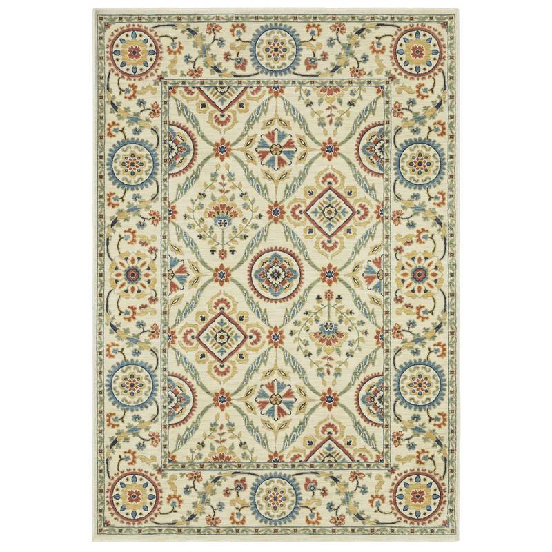 Francesca FR07A Ivory/ Multi Indoor Area Rug - 2' x 3'