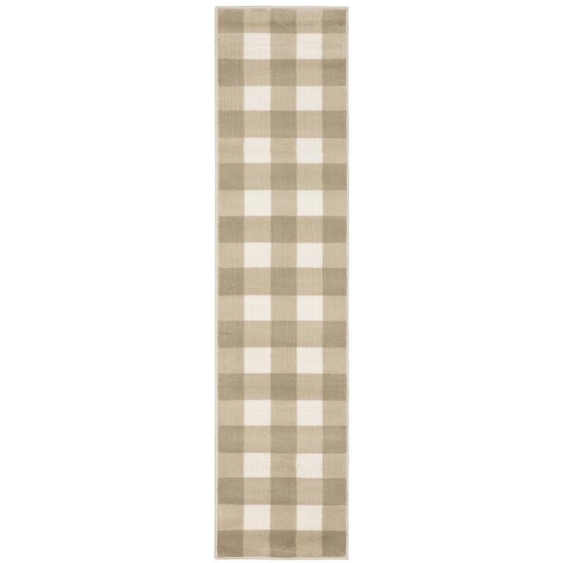Georgia 678A0 Beige/ Ivory Indoor Area Rug - 1'10" x 7'6"