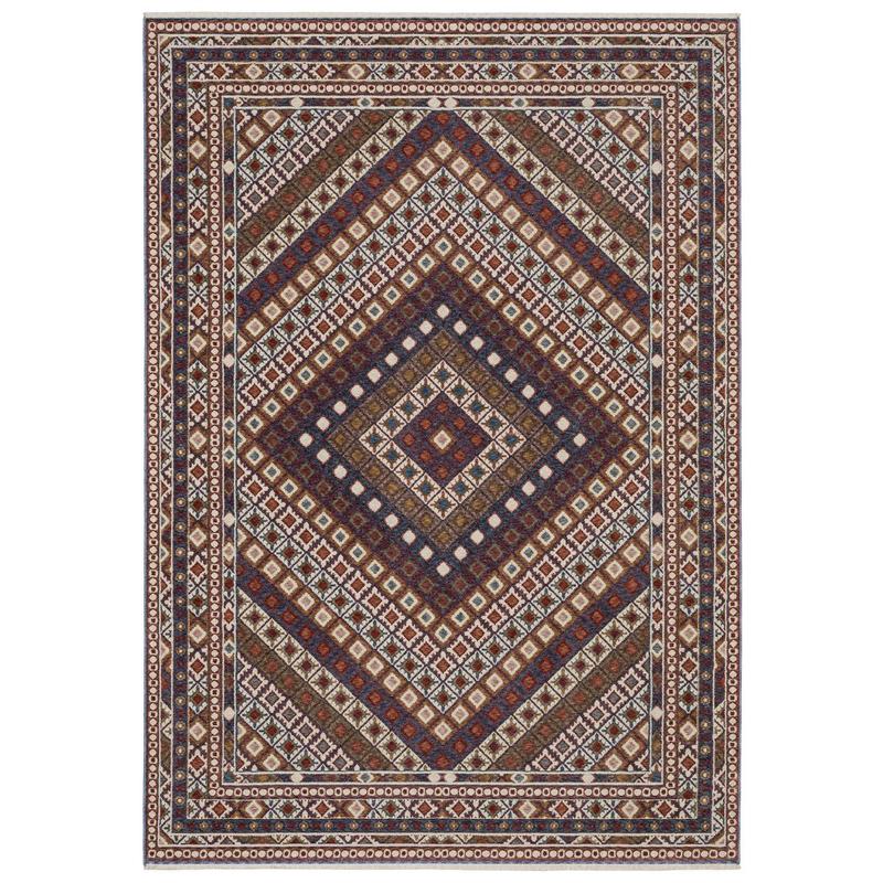 Hastings HA08B Red/ Multi Indoor Area Rug - 3'10" x 5'5"