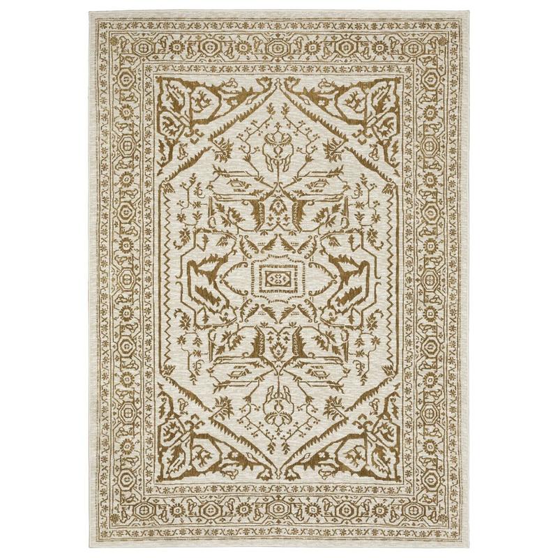 Intrigue INT03 Ivory/ Gold Indoor Area Rug