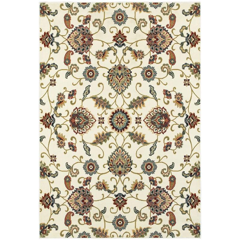 Kashan 9946W Ivory/ Multi Indoor Area Rug