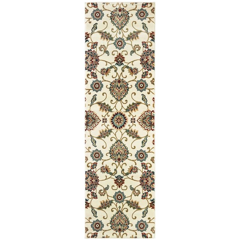Kashan 9946W Ivory/ Multi Indoor Area Rug - 2'3" x 7'6"