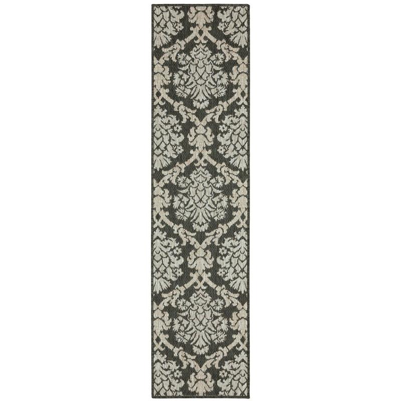 Latitude 8020K Grey/ Charcoal Indoor/Outdoor Area Rug - 1'10" x 7'6"