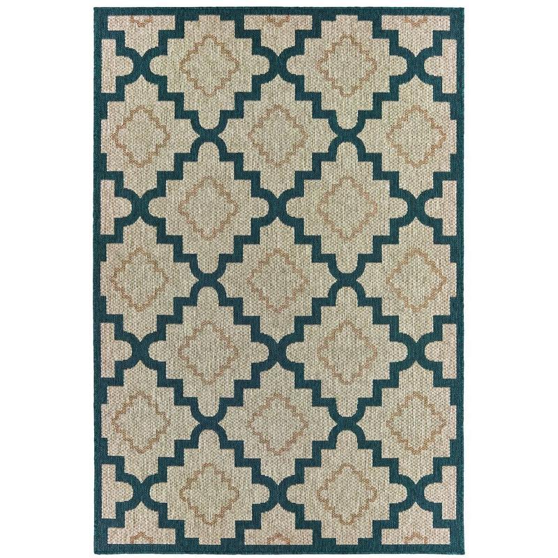 Latitude 804I3 Grey/ Teal Indoor/Outdoor Area Rug