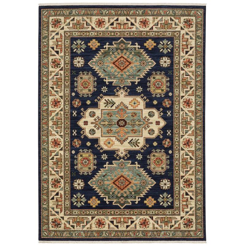 Lilihan 532B6 Navy/ Multi Indoor Area Rug - 2' x 3'