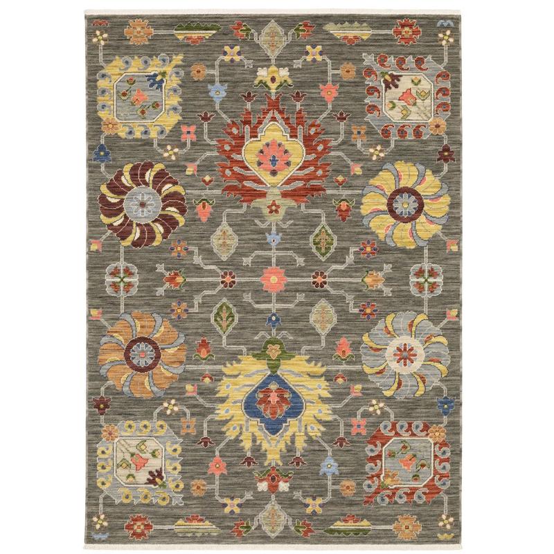 Lucca 8111K Grey/ Multi Indoor Area Rug - 2' x 3'