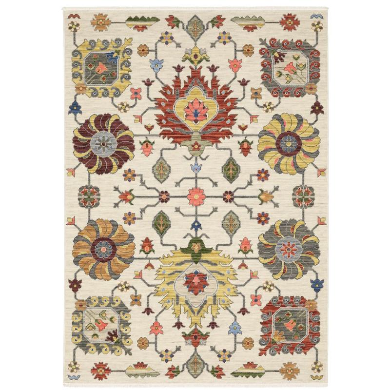 Lucca 8111W Ivory/ Multi Indoor Area Rug
