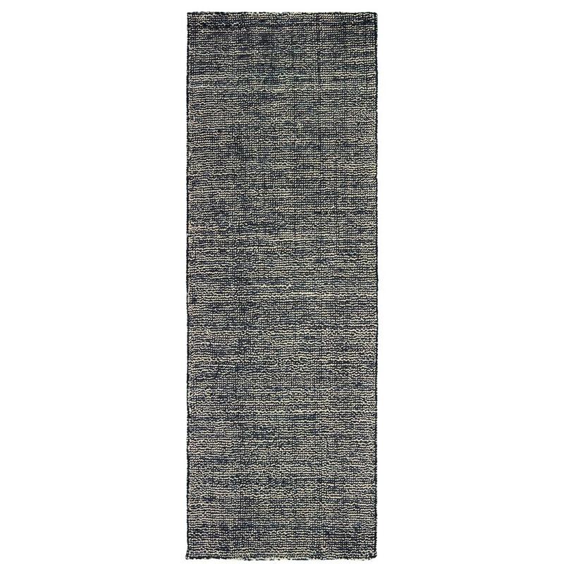 Lucent 45904 Charcoal/ Black Hand-crafted Wool Blend Area Rug - 2'6" x 8'
