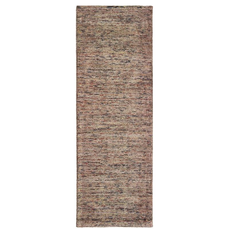 Lucent 45907 Taupe/ Pink Hand-crafted Wool Blend Area Rug - 2'6" x 8'
