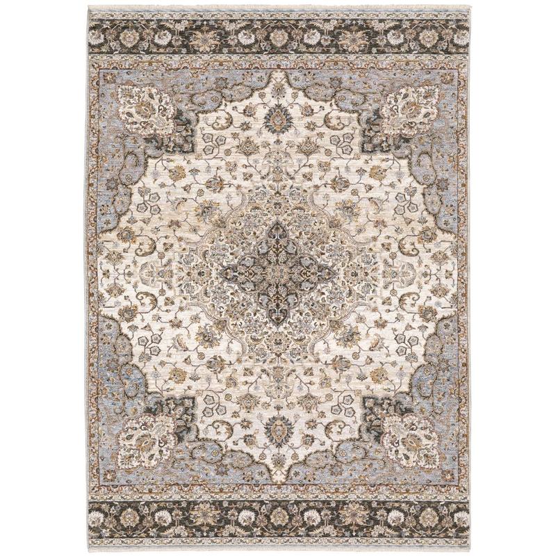 Maharaja 660J1 Ivory/ Blue Indoor Area Rug - 2' x 3'