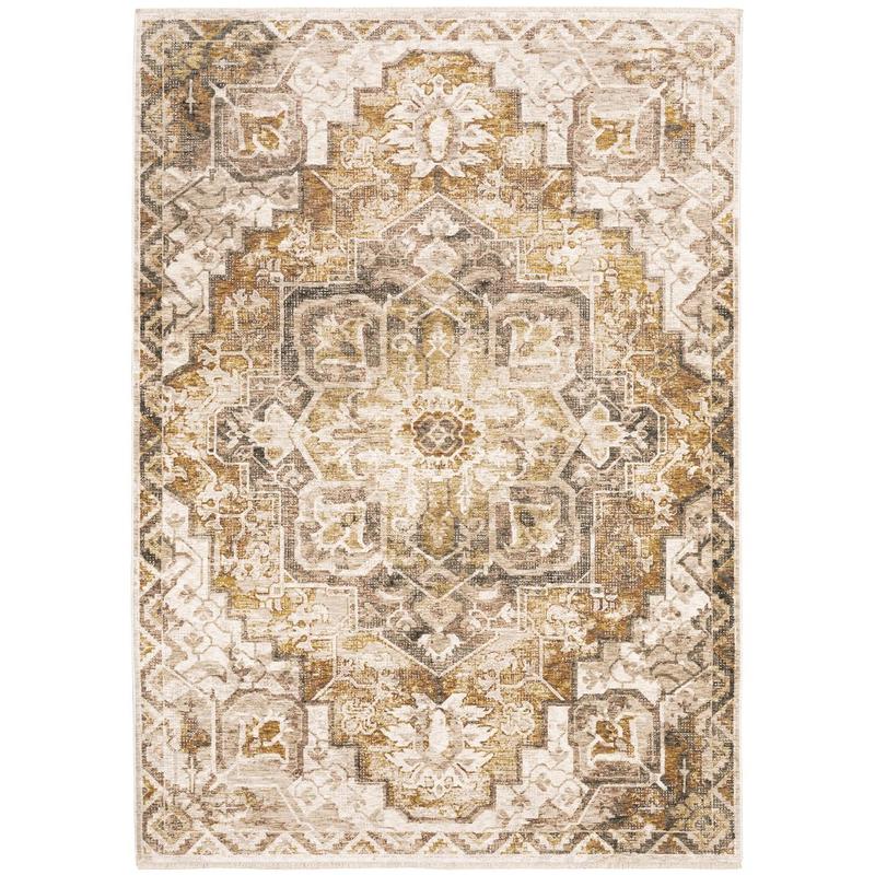 Maharaja 661C1 Gold/ Ivory Indoor Area Rug - 2' x 3'