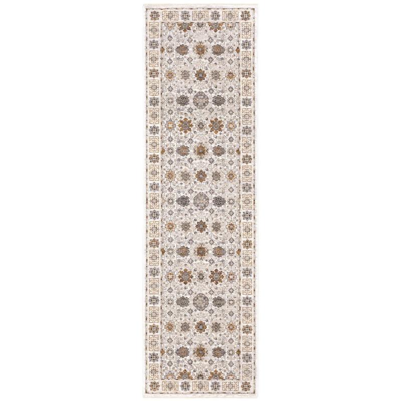 Maharaja 071W1 Ivory/ Gold Indoor Area Rug - 2'3" x 7'6"