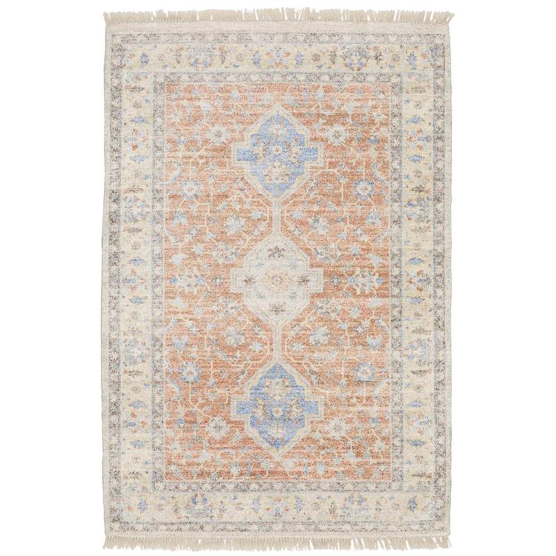 Malabar 45305 Orange/ Blue Indoor Area Rug - 5' x 8'