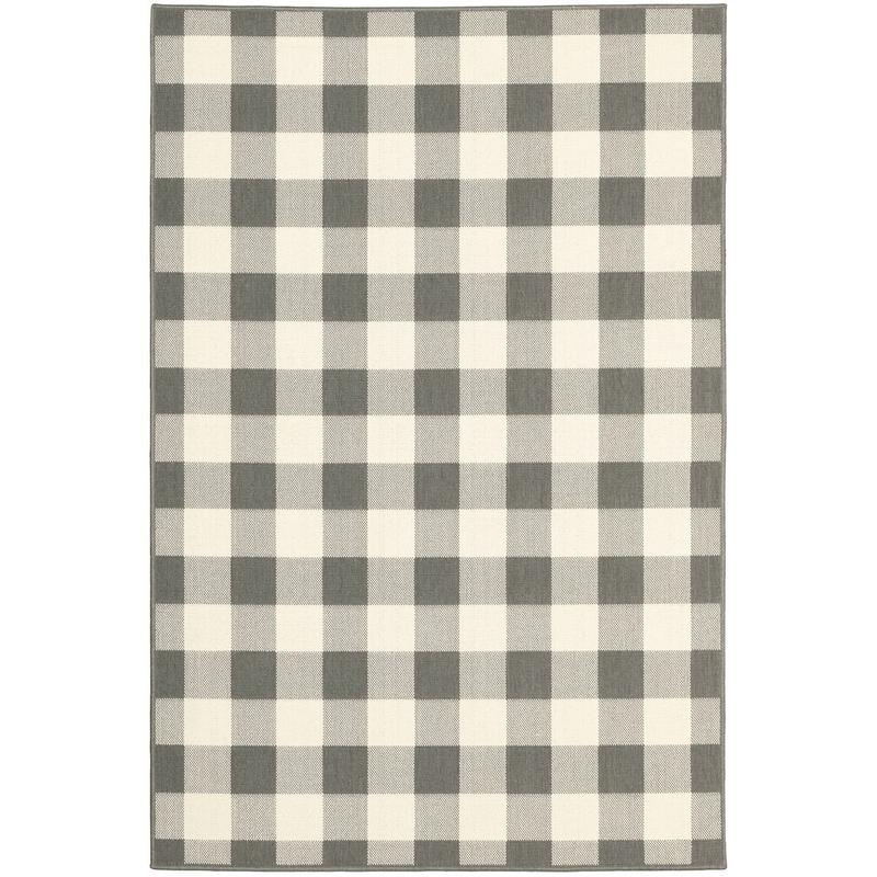 Marina 2598W Grey/ Ivory Indoor/Outdoor Area Rug - 1'9" x 3'9"