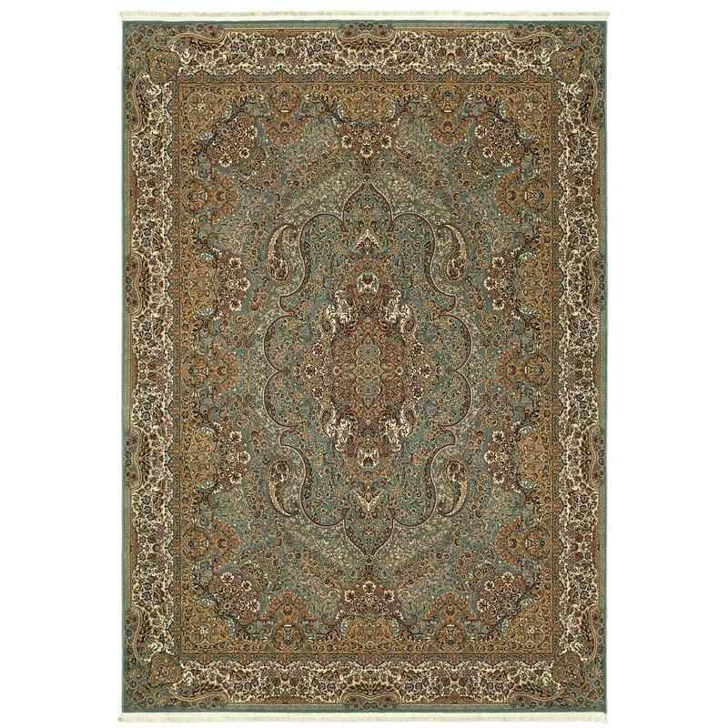 Masterpiece 502L2 Blue/ Gold Indoor Area Rug - 3'10" x 5'5"