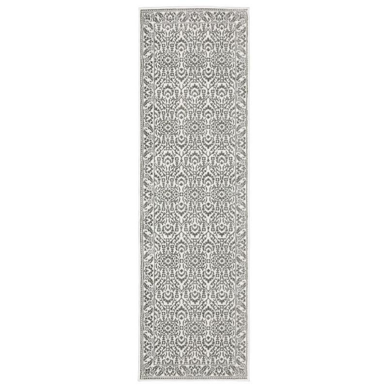 Montecito 2062H Grey/ White Indoor Area Rug - 2'3" x 7'6"
