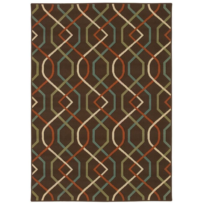 Montego 896N6 Brown/ Ivory Indoor/Outdoor Area Rug - 3'7" x 5'6"