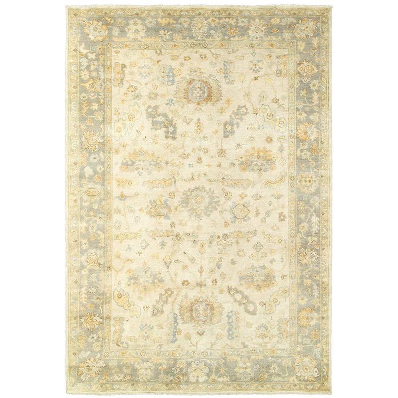 Palace 10307 Beige/ Grey Hand-crafted Wool Area Rug - 6' x 9'