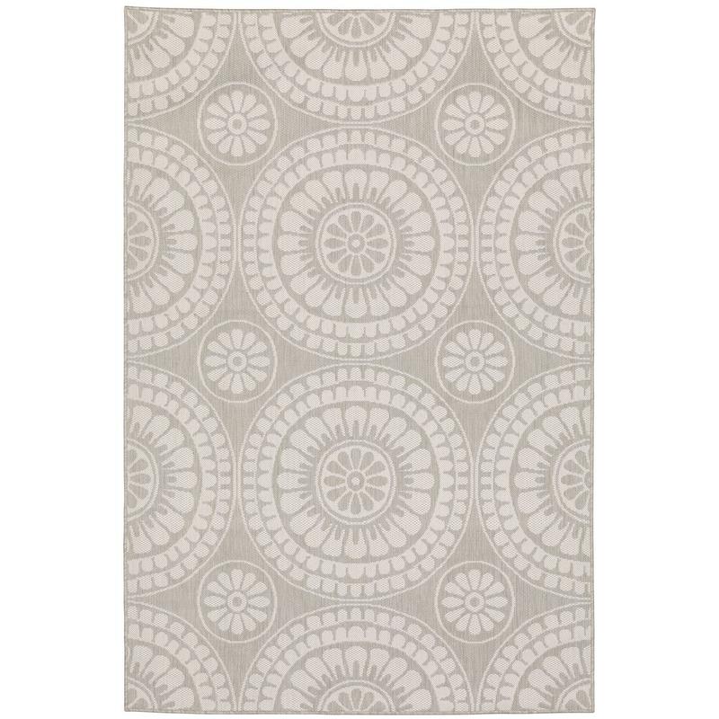 Portofino 1832H Grey/ Ivory Indoor/Outdoor Area Rug - 3'3" x 5'