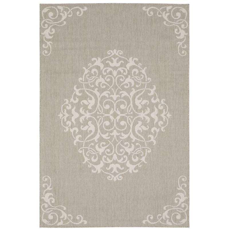 Portofino 6649W Taupe/ Ivory Indoor/Outdoor Area Rug - 3'3" x 5'