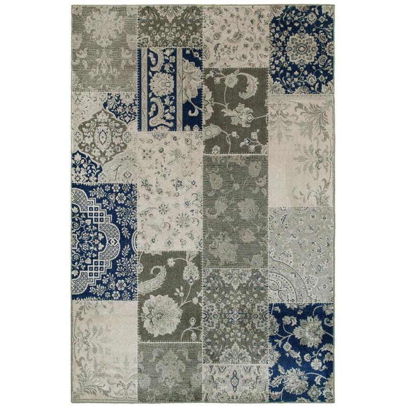 Richmond 1338B Ivory/ Grey Indoor Area Rug - 9'10" x 12'10"