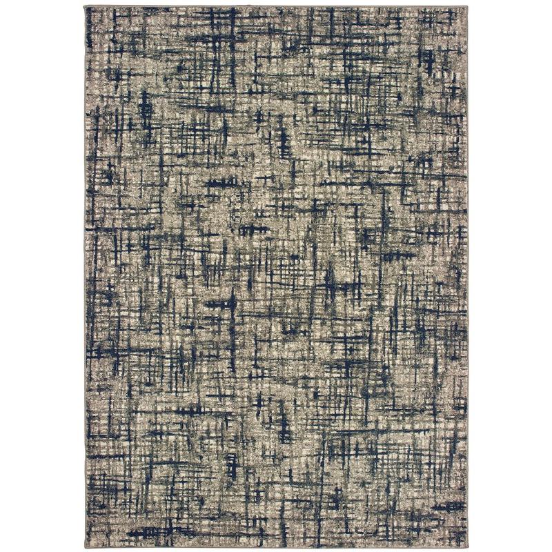Richmond 802K3 Grey/ Navy Indoor Area Rug - 5'3" x 7'6"