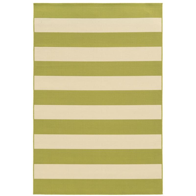 Riviera 4768E Green/ Ivory Indoor/Outdoor Area Rug - 8'6" x 13'