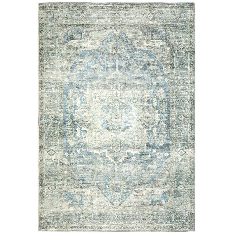 Savoy 28102 Grey/ Blue Indoor Area Rug - 5'3" x 7'3"