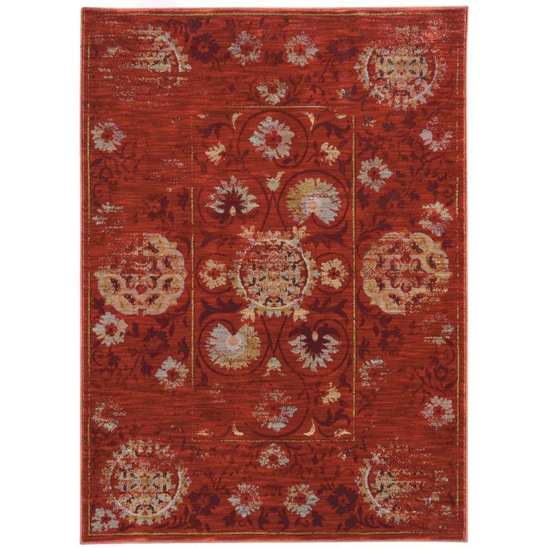 Sedona 6386E Red/ Gold Indoor Area Rug - 9'10" x 12'10"
